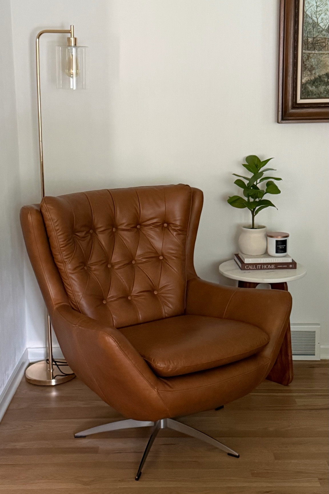 My favorite little cozy corner! The best place to sip coffee, journal and read a book ☕️📚📝

Home decor, pottery barn, leather chair, study decor, office decor, target, Amazon 

#LTKHome