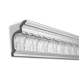 6-15/16 in. x 5-1/4 in. x 96 in. Acanthus and Lambs Tongue Polyurethane Crown Moulding Pro Pack 16 LF (2-Pack) | The Home Depot