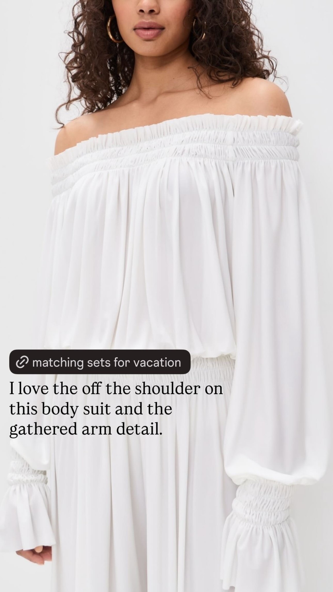 I love the off the shoulder on this body suit and the gathered arm detail.

#LTKSeasonal #LTKgrwm #LTKootd