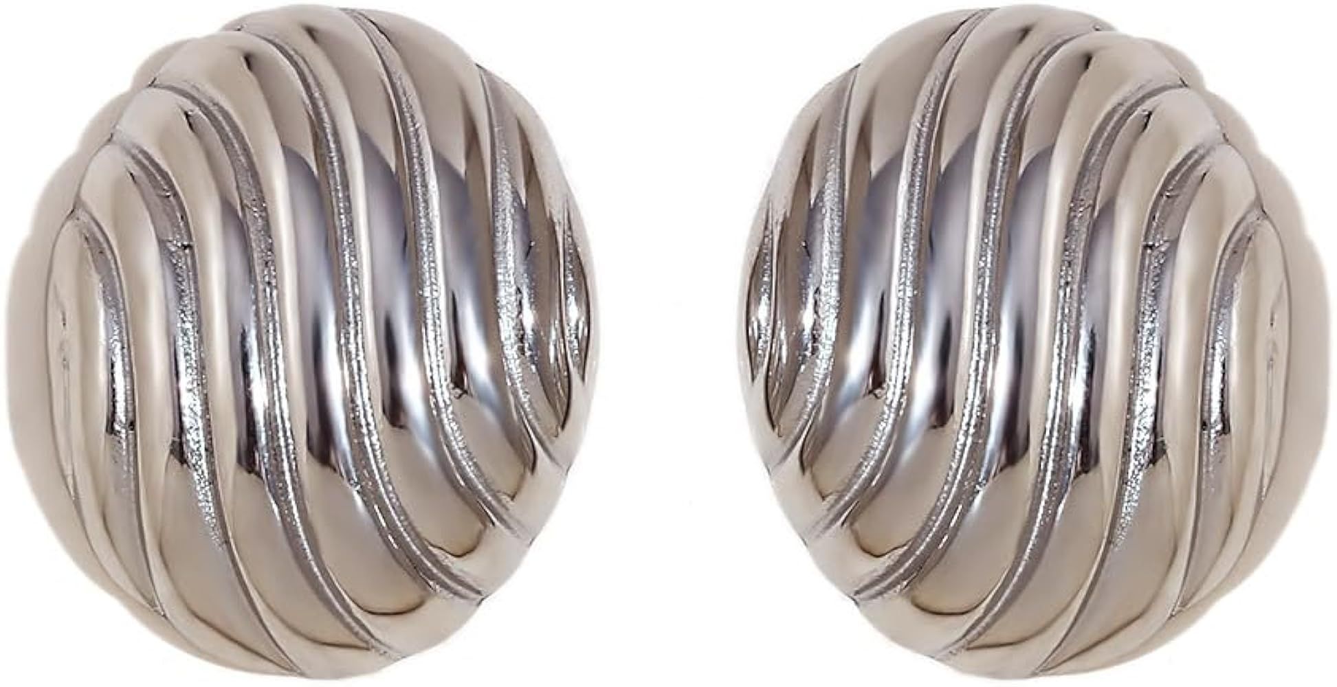 HINSD Striped Stud Earrings Flow Teardrop/Triangle/Petal Shaped, Unique Cast Stripe Fashion Perso... | Amazon (US)