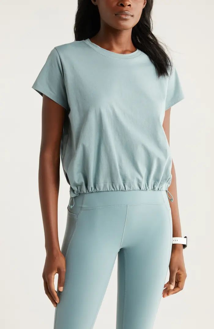 Zella Cinch Bubble Pima Cotton T-Shirt | Nordstrom | Nordstrom