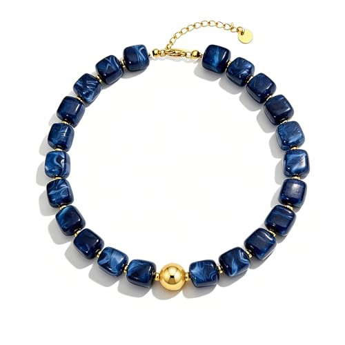 Chunky Beaded Necklace for Women Boho Colorful Statement Choker Necklaces Summer Beach Resin Jewe... | Amazon (US)