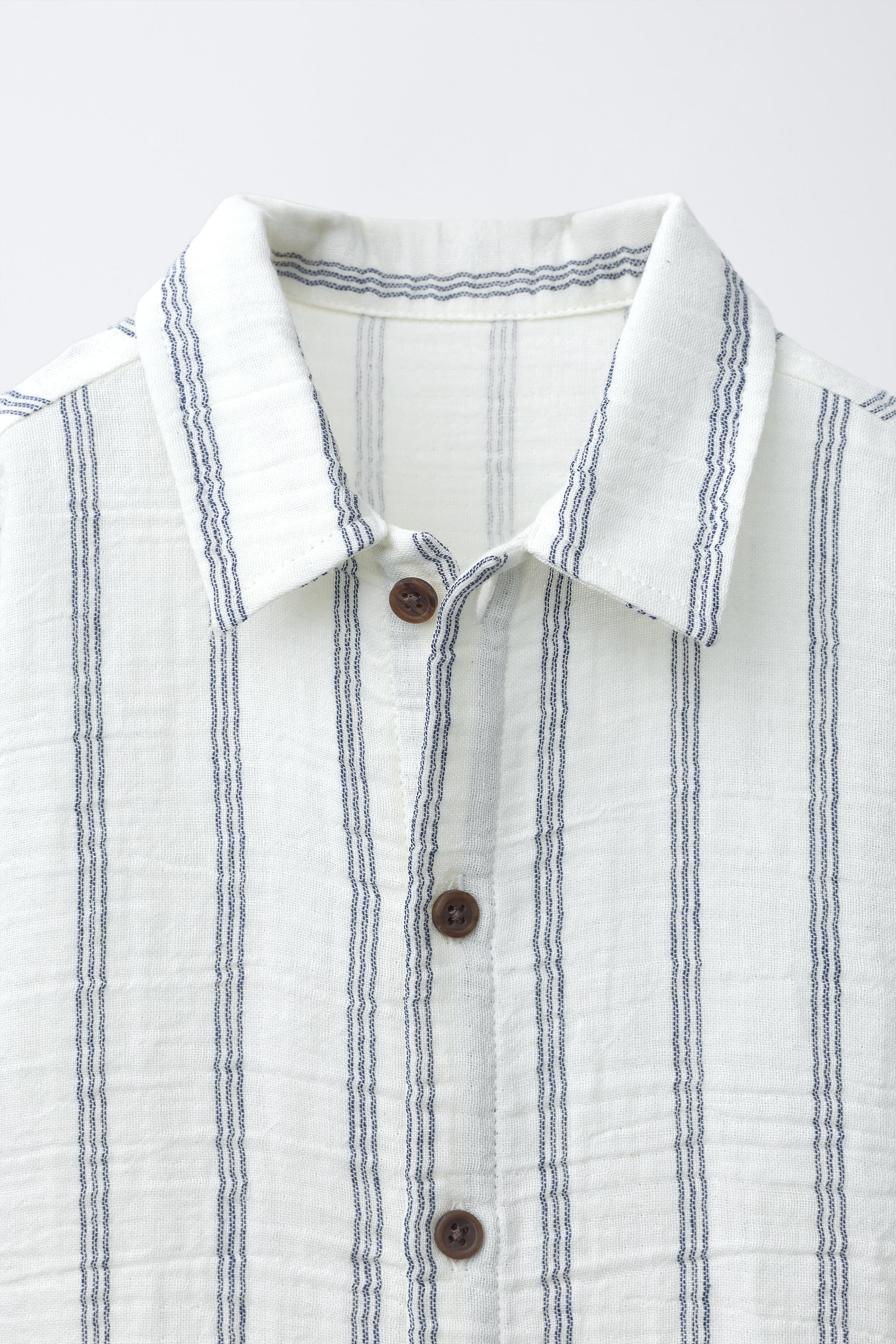 STRIPED TEXTURED SHIRT | Zara US