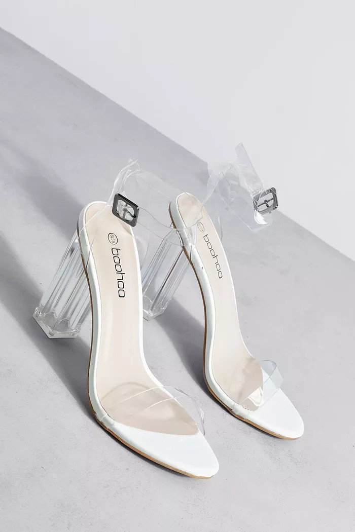 Wide Width Clear Barely There Heels | Boohoo.com (US & CA)
