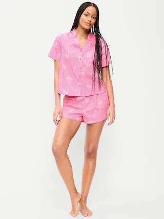 Poplin Pajama Short Set | Old Navy (US)
