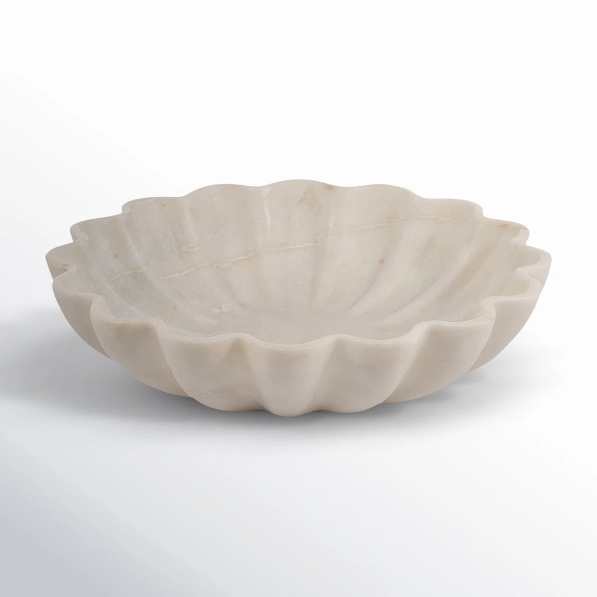 Birch Lane™ Calvin Marble, 12"D Shell Shaped Plate, White, Round | Wayfair | Wayfair North America