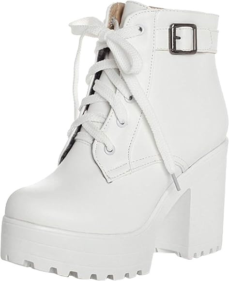 Latasa Women's Platform Block Heel Oxford Boot | Amazon (US)