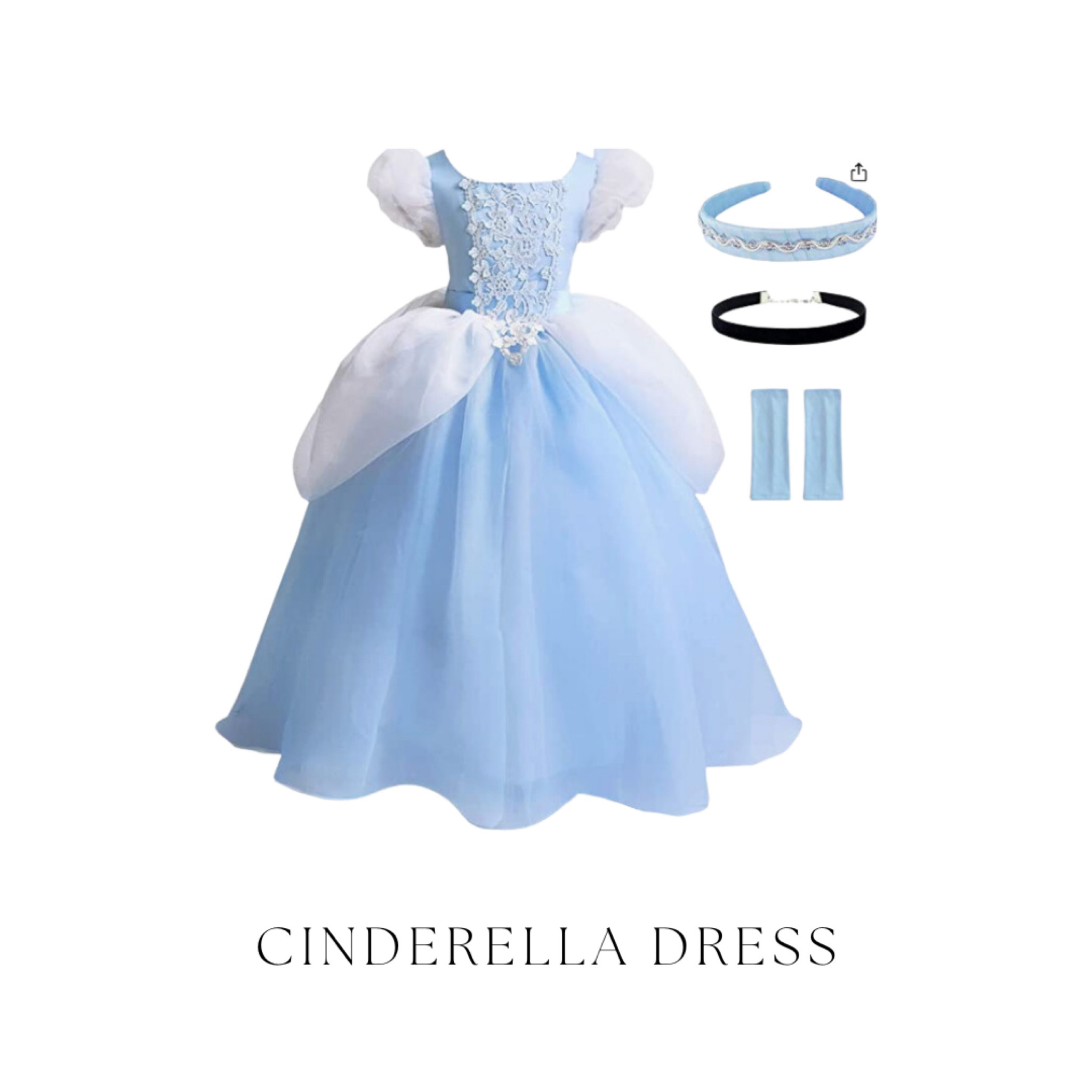 Kids Cinderella dress. It was the perfect length on Gemma and it came with a headband, necklace and sleeves. So cute!

#LTKkids