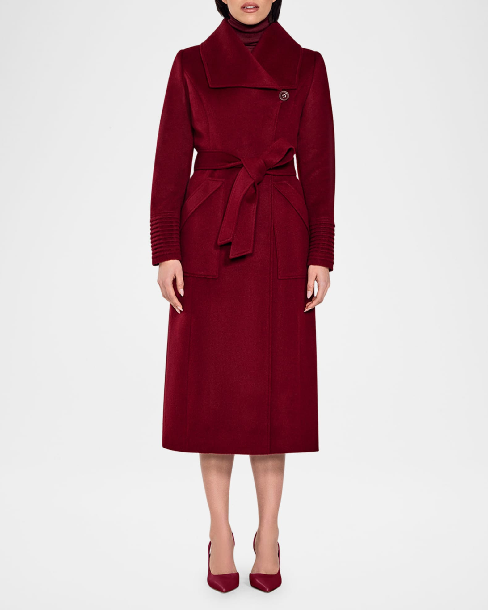 Sentaler Long Wide-Collar Wrap Coat | Neiman Marcus