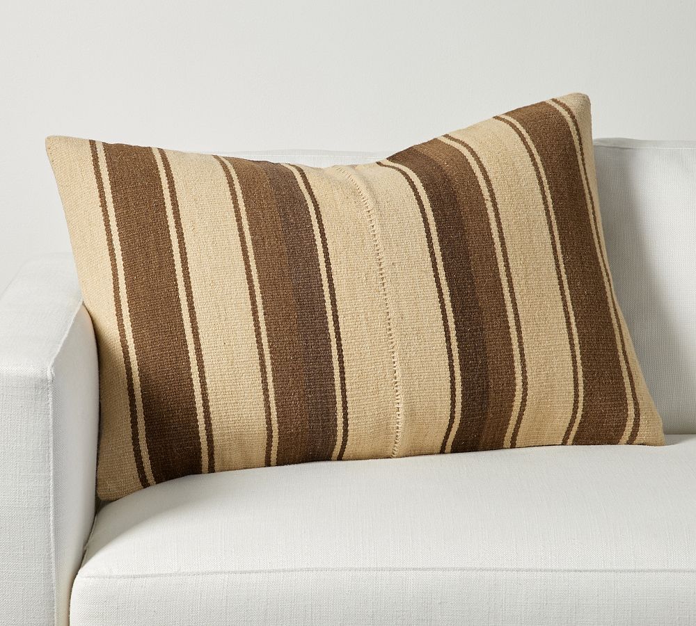 Tarim Striped Handwoven Lumbar Pillow | Pottery Barn (US)