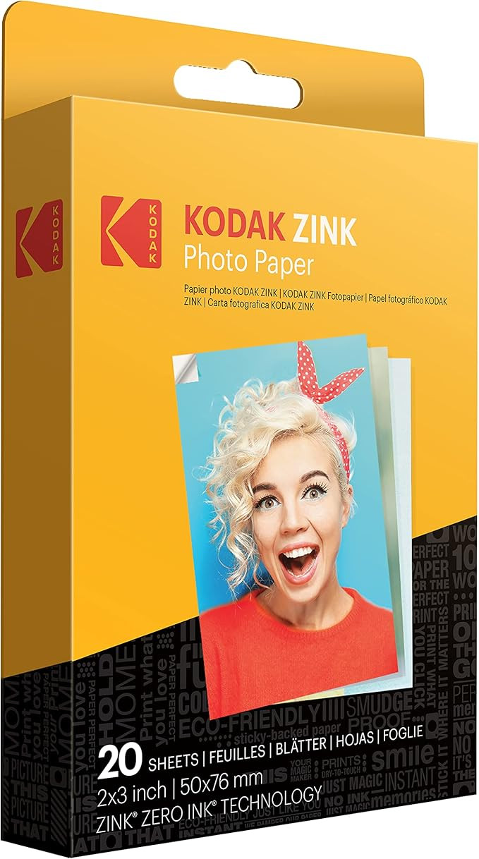 Kodak 2"x3" Premium Zink Photo Paper (20 Sheets) Compatible with Kodak Smile, Kodak Step, PRINTOM... | Amazon (US)