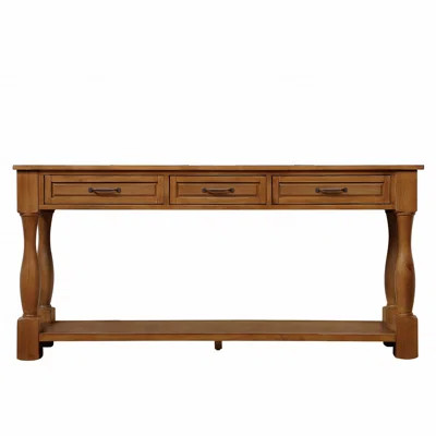63" Long Wooden Console Table, With 3 Drawers And 1 Bottom Shelf For Entryway Hallway, Easy Assembly Extra-Thick Sofa Table | Wayfair North America