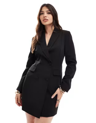 Miss Selfridge fitted waist blazer dress in black | ASOS (Global)