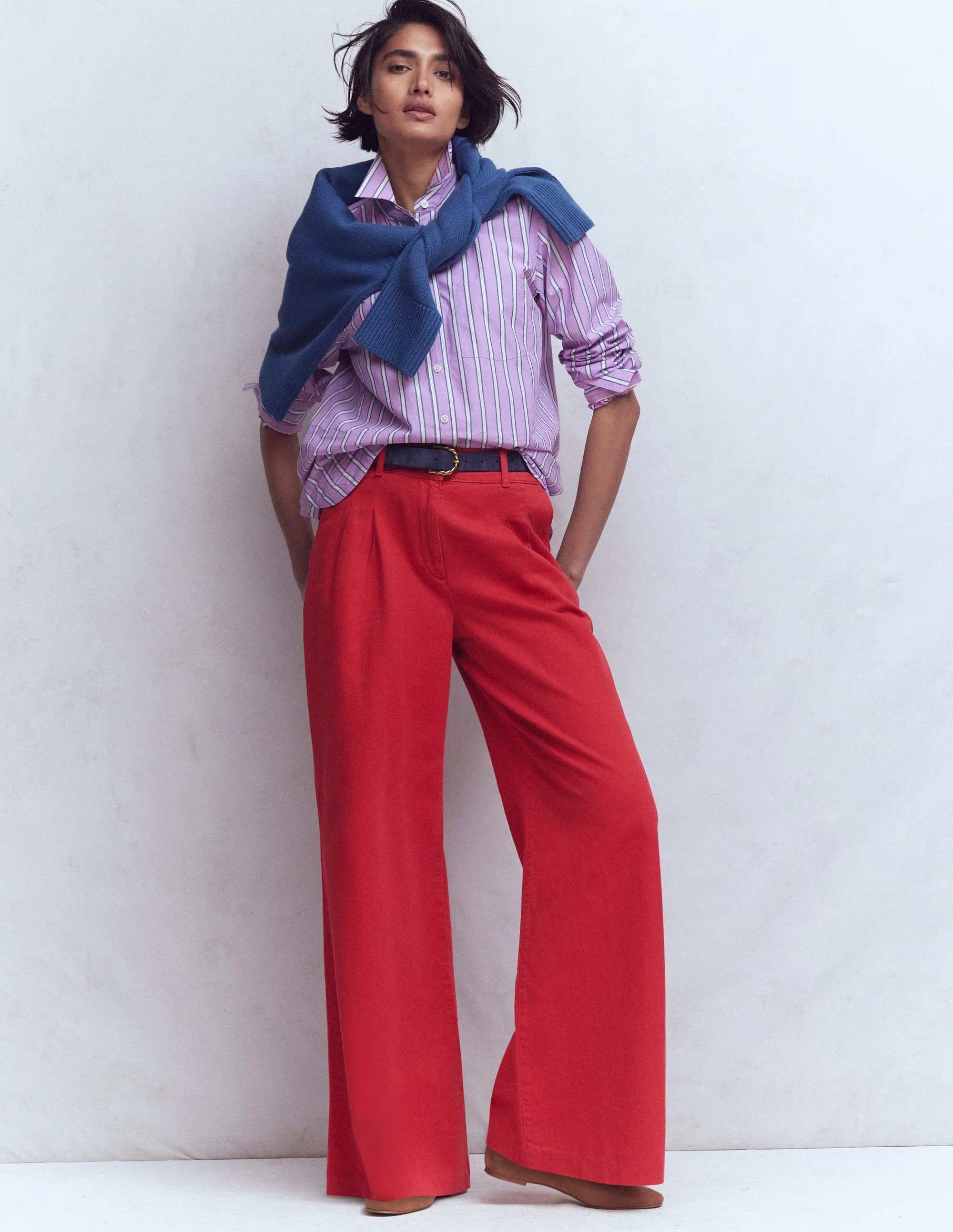 Kensington Wide Leg Pants-Poppy Red | Boden (US)
