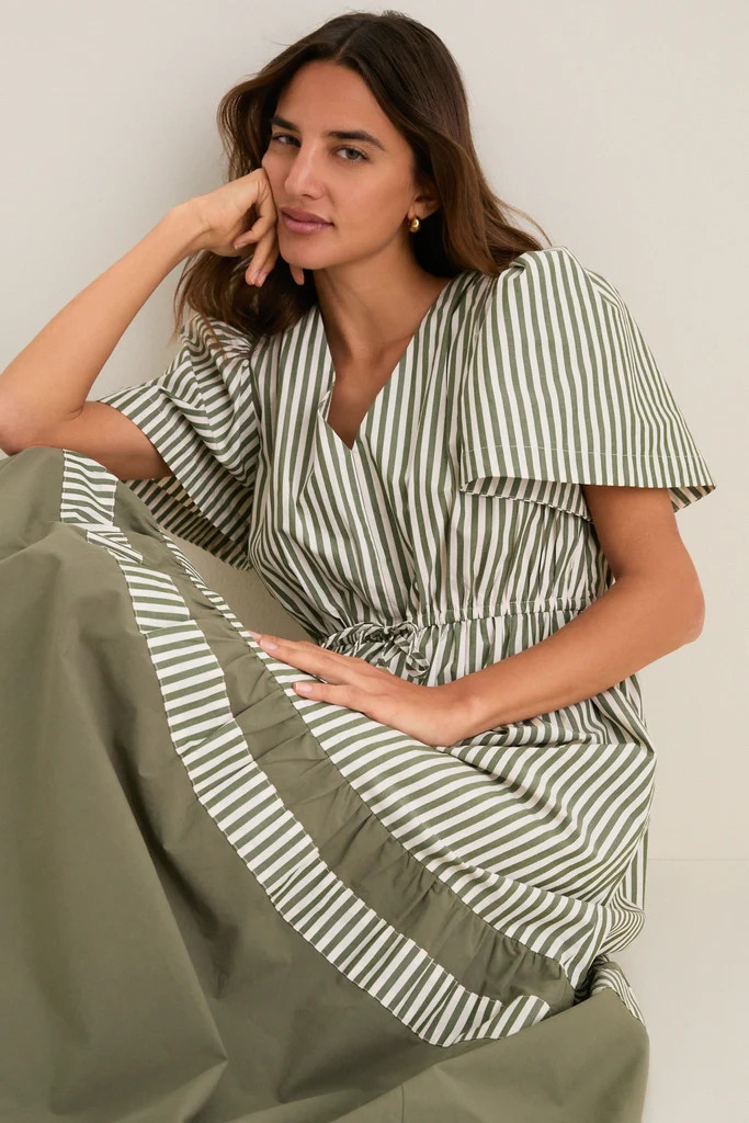 Jardin Stripe Cotton Poplin Mitchell Dress | Tuckernuck (US)
