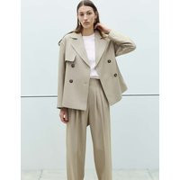 M&S Belted Double Breasted Short Trench Coat Neutral | Marks & Spencer (UK)