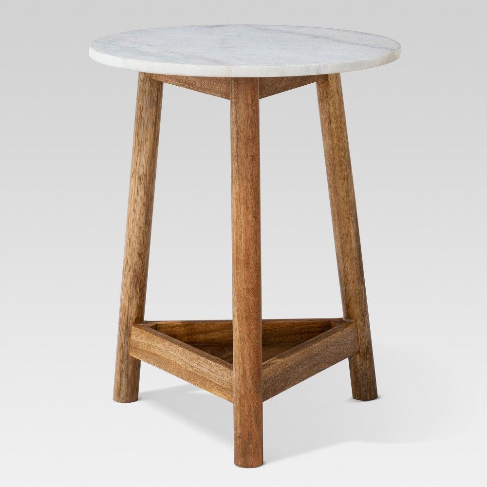 Lanham Marble Top Side Table - Threshold , Brown | Target