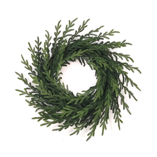 Holiday Living 24-in Indoor/Outdoor (non powered) Green Artificial Christmas Wreath Lowes.com | Lowe's