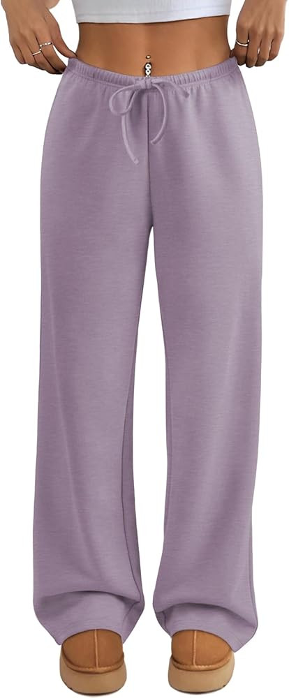 ATHMILE Womens Sweatpants Wide Leg Barrel Pants Baggy Joggers Low Waist Fall Fashion Winter Cloth... | Amazon (US)