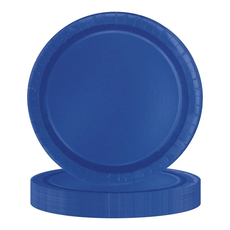 Way to Celebrate! Electric Blue Paper Dinner Plates, 9in, 20ct | Walmart (US)