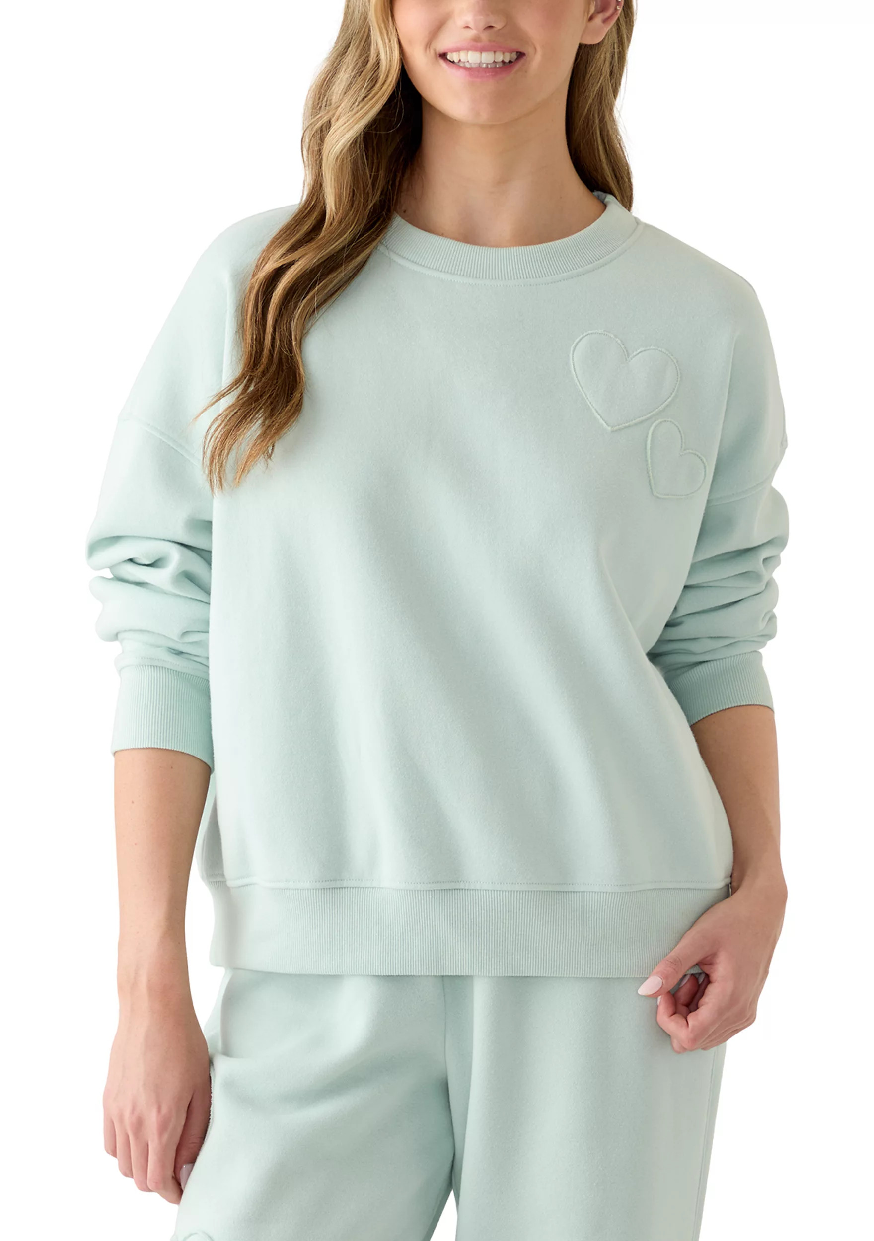 Women's Drop Shoulder Crew Sweatshirt with Appliqué | Belk