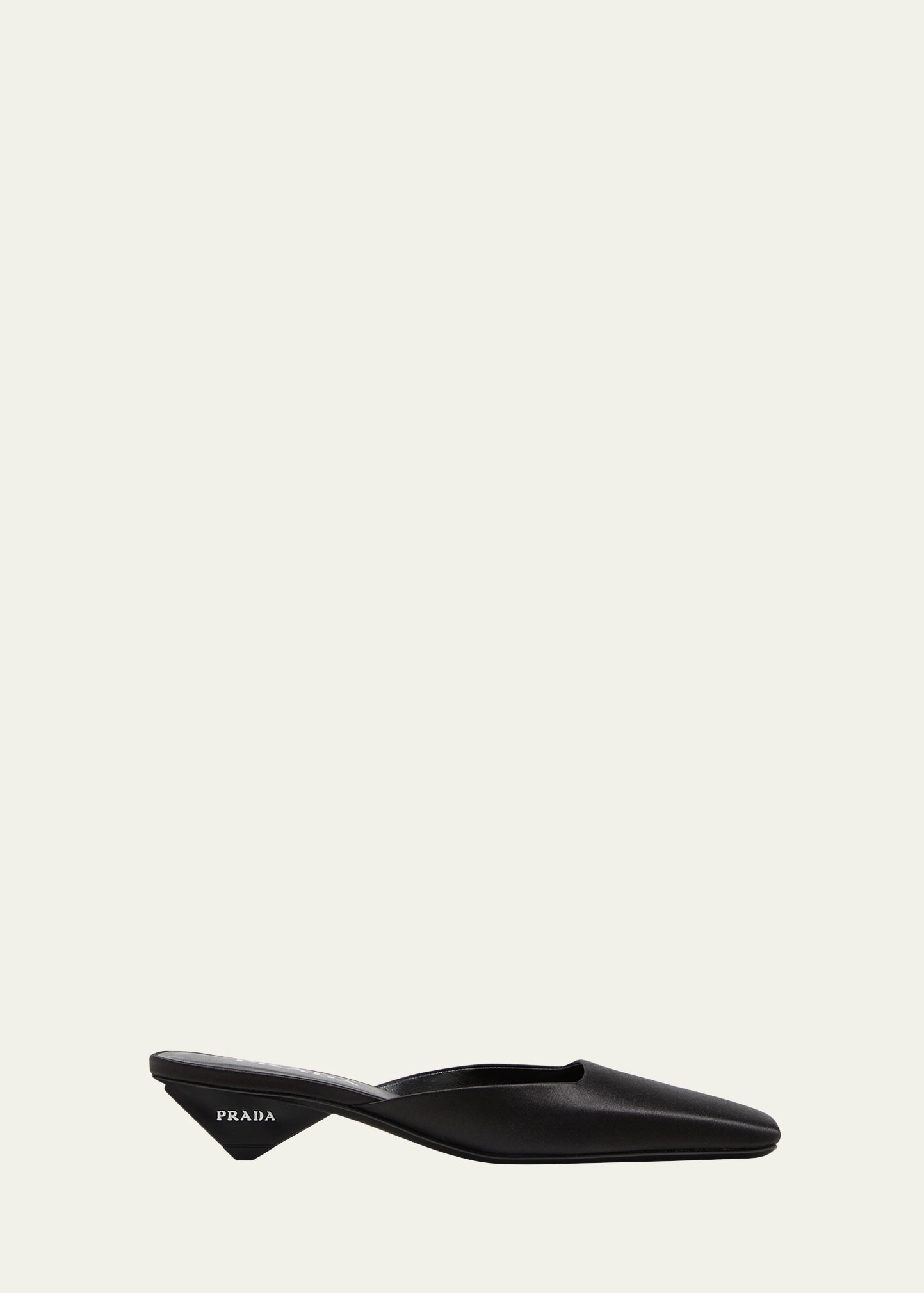 Satin Square-Toe Ballerina Mule Pumps | Bergdorf Goodman
