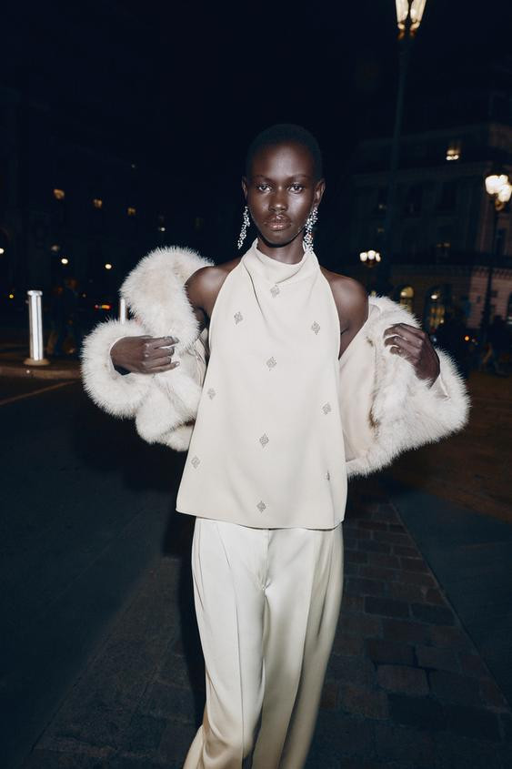 HALTER TOP WITH BEAD DETAIL | Zara UK