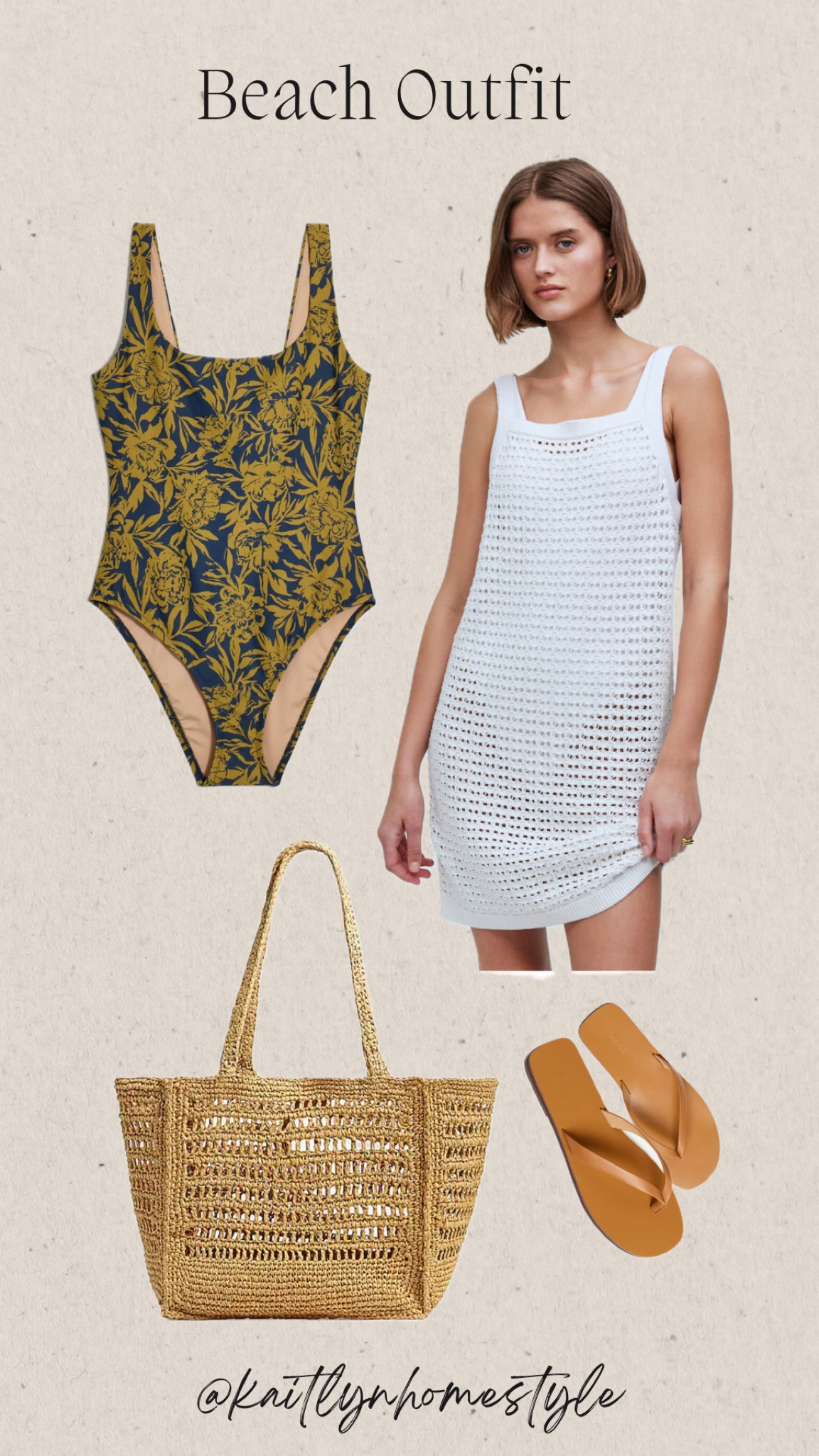 Beach outfit. Madewell sale. One piece bathing suit, swim cover-up, handbag, sandals. Summer, swim outfit  

#LTKSwim #LTKStyleTip #LTKSeasonal