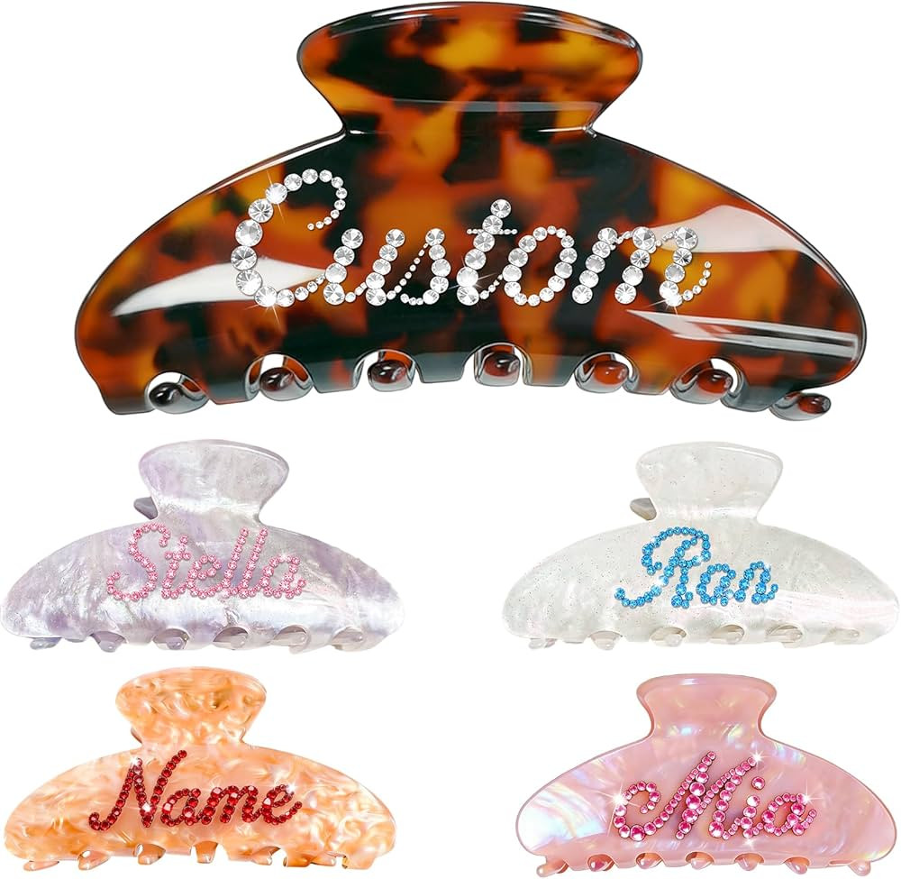 Personalized Claw Clip with Name Custom Hair clip for Women Custom Large Claw Clips Thick Hair Pe... | Amazon (US)