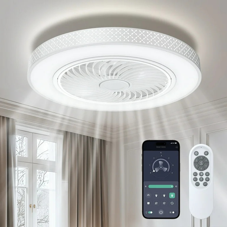 BLITZWILL Ventiladores de Techo Redondos de 20 Pulgadas con Luz LED Brillante Regulable, con Cont... | Walmart (US)