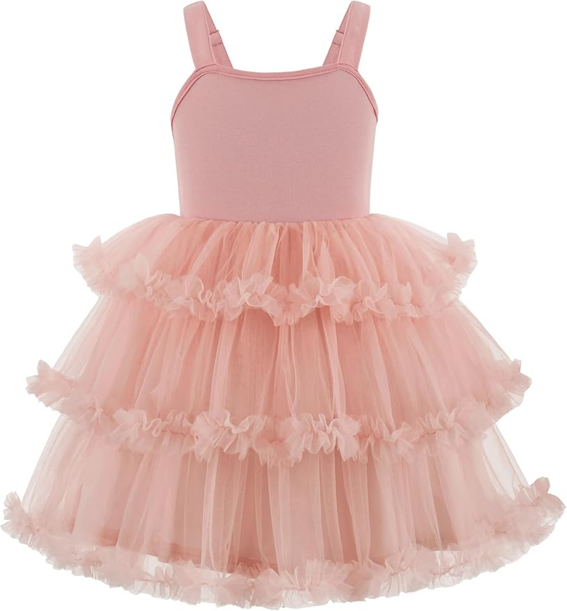 Arshiner Toddler Girls Tulle Dress Tiered Ruffle Fluffy Spaghetti Straps Tutu Dresses Summer Clot... | Amazon (US)