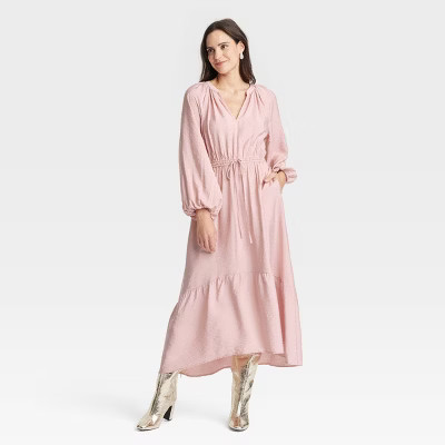 Women's Balloon Long Sleeve Tiered Midi Dress - A New Day™ | Target