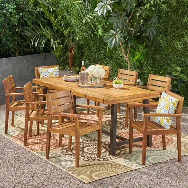 Mahoney Rectangular 8 - Person 79'' Long Dining Set | Wayfair North America