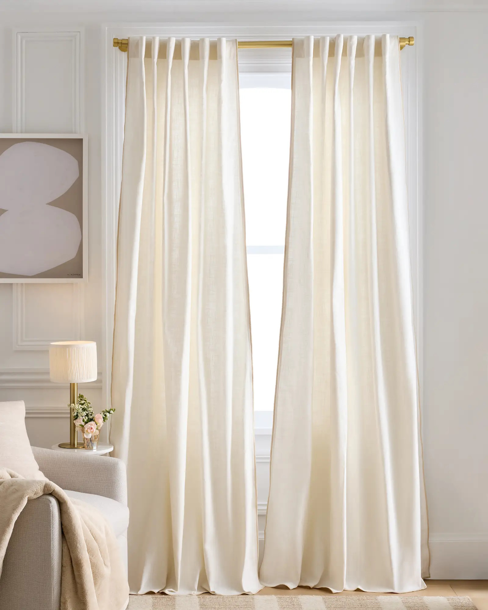 Piped Edge Cotton Curtain | Quince