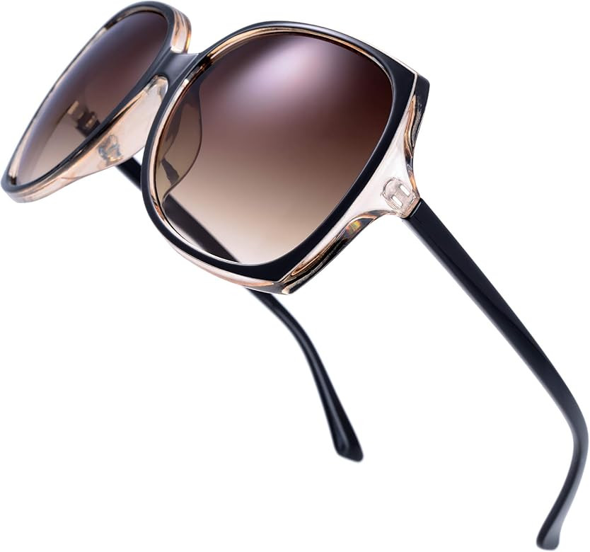 Women's Square Jackie O Cat Eye Hybrid Butterfly Fashion Sunglasses - Exquisite Packaging (727704-Cr | Amazon (US)