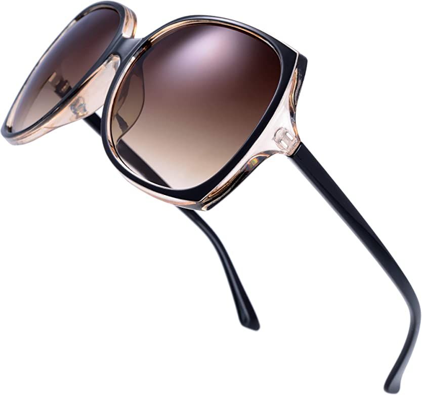 Women's Square Jackie O Cat Eye Hybrid Butterfly Fashion Sunglasses - Exquisite Packaging (727704-Cr | Amazon (US)
