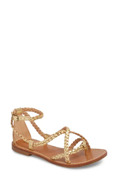Soludos Amalfi Braided Metallic Sandal (Women) | Nordstrom