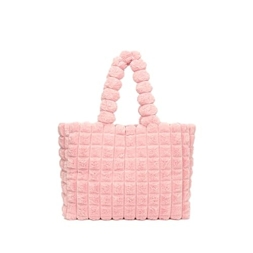 Extolove Furry Purse Small Fluffy Tote Bags for Women Winter Faux Fur Bag Fuzzy Purses and Handbags (B Pink, S) | Amazon (US)