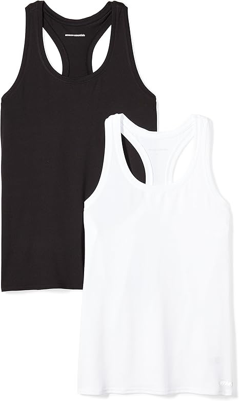 Amazon Essentials Women's 2-Pack Tech Stretch Relaxed-Fit Racerback Tank Top | Amazon (US)