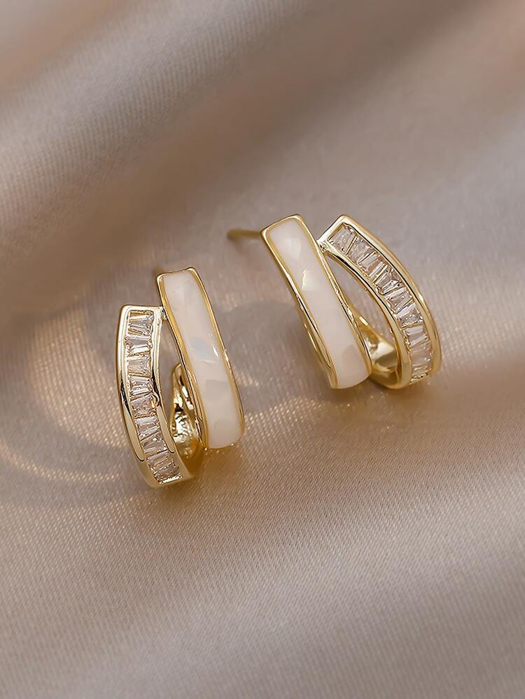 Cubic Zirconia Decor Earrings | SHEIN