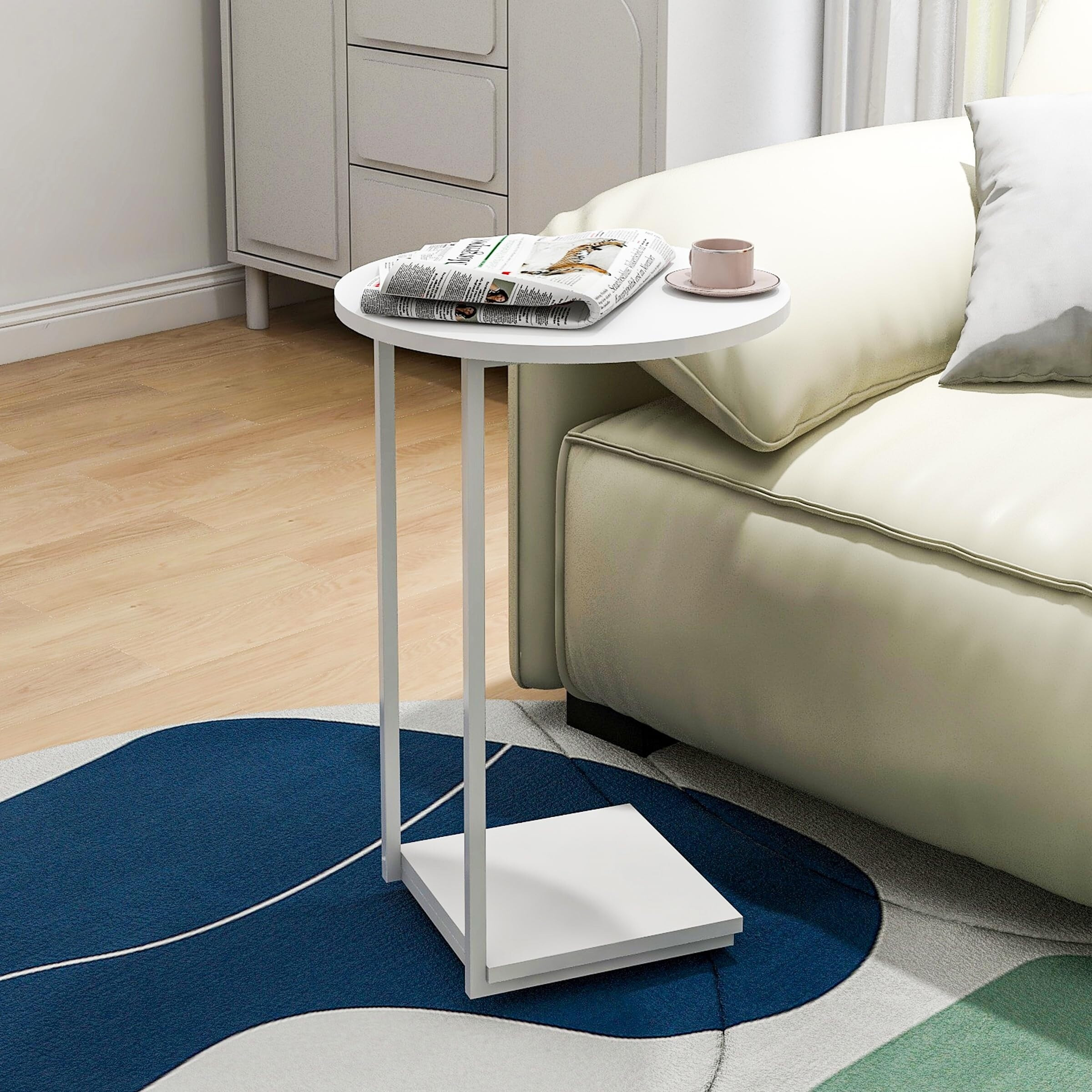 Small End Table,c Table End Table for Sofa,Round Coffee Table is Suitable for Living Room and Bedroom.(White) | Bed Bath & Beyond