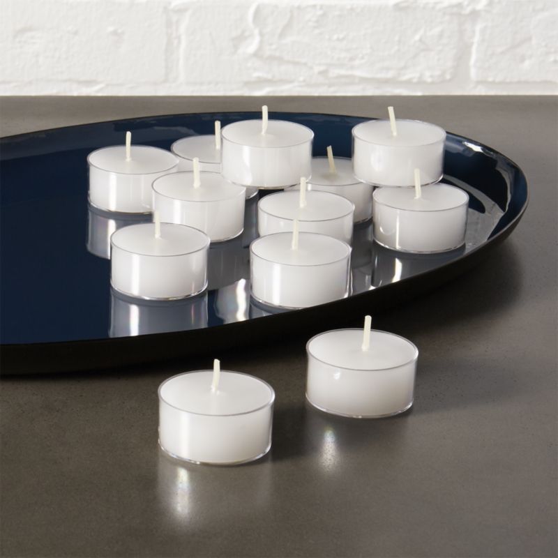 Set of 12 Clear-Cupped Tea Light Candles + Reviews | CB2 | CB2