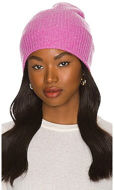White + Warren Cashmere Plush Rib Beanie in Wisteria Heather from Revolve.com | Revolve Clothing (Global)