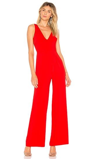 by the way. Carmela Deep V Wide Leg Backless Jumpsuit in Red | Revolve Clothing (Global)