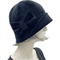 Black Velvet Cloche Hat Women, With Bow, Handmade Winter Hat, 1920S 30Th Birthday Gift For Women | Etsy (US)