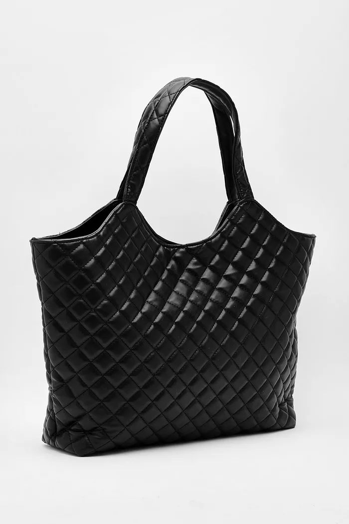 Large Quilted Bucket Tote Bag | Boohoo.com (UK & IE)