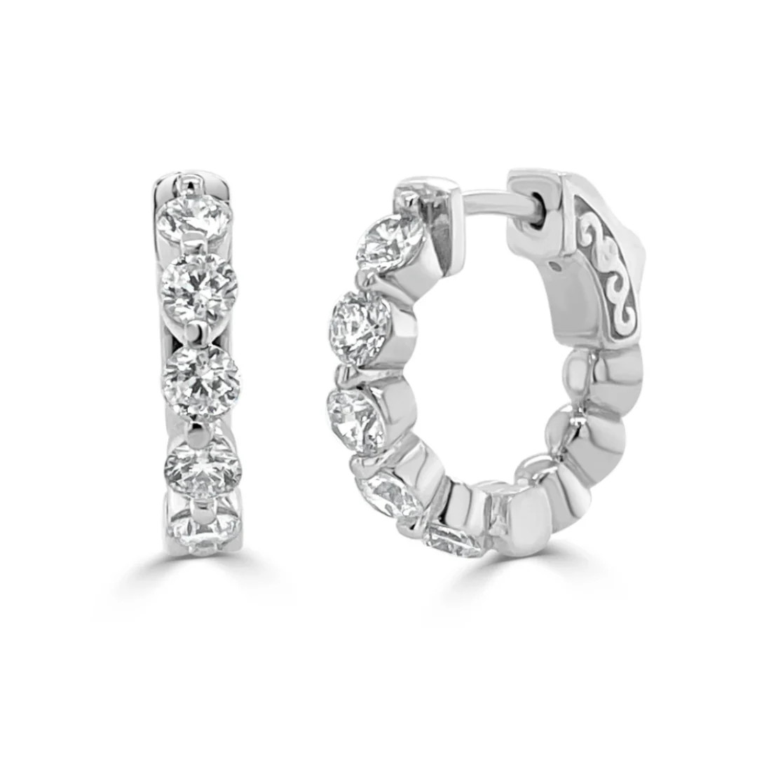 Charlie Cloud® Diamond Huggie Earrings 1.06 ctw | RW Fine Jewelry