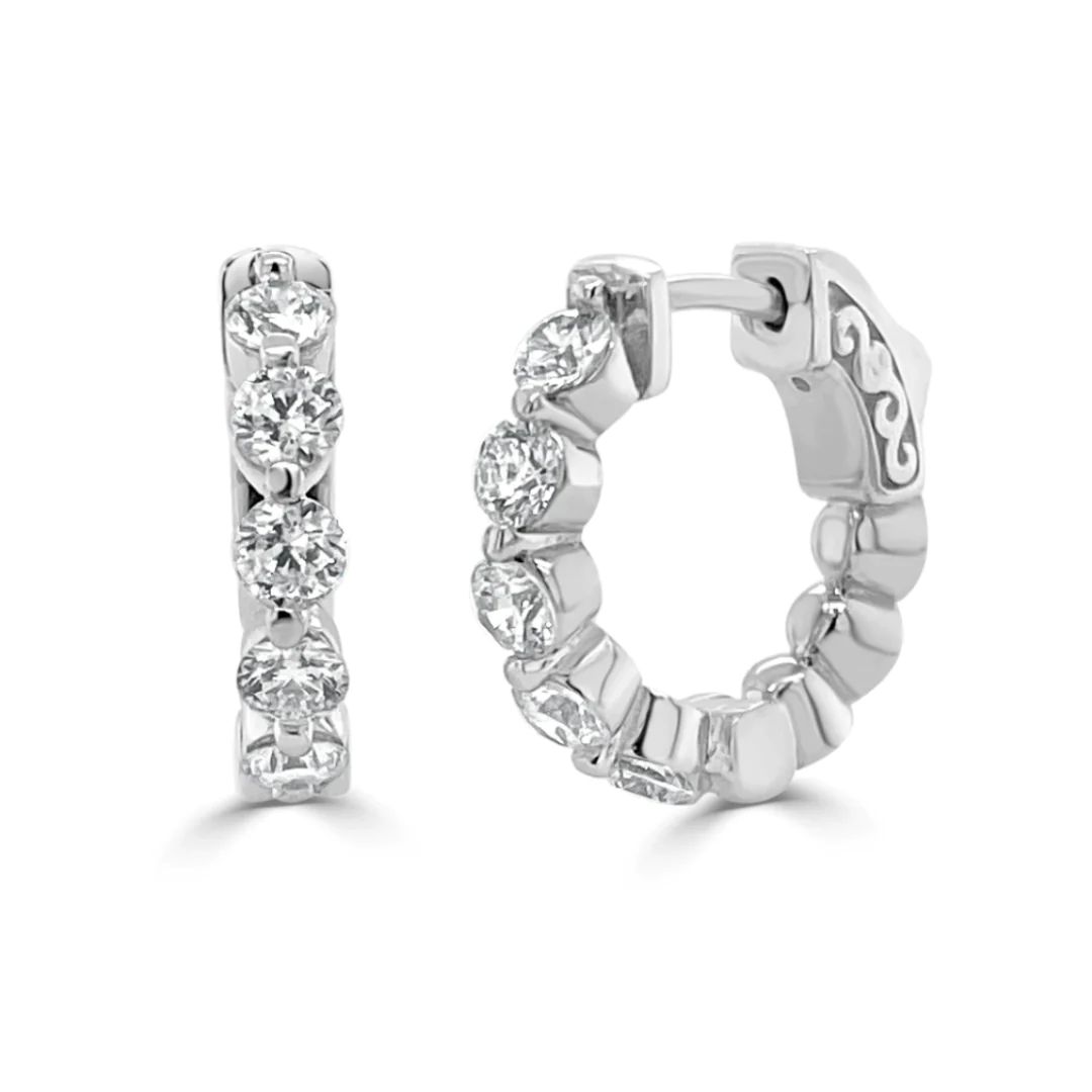 Charlie Cloud® Diamond Huggie Earrings 1.06 ctw | RW Fine Jewelry