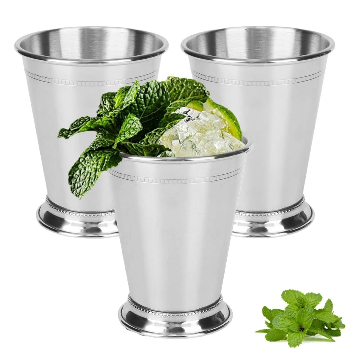 3PCS Mint Julep Cup, Stainless Steel Cocktail Cups, Mint Julep Cups Mint Julep Glasses Mixed Drin... | Amazon (CA)