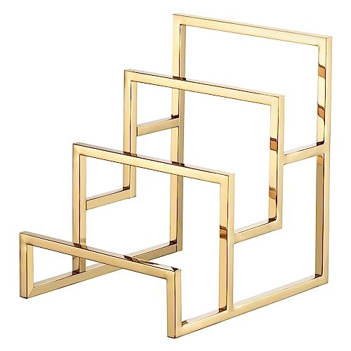 uxcell Clutch Purse Display Stand 3 Layer Wallet Display Rack Metal Clutch Holder Riser for Home Retail Store Supplies - Gold | Amazon (US)